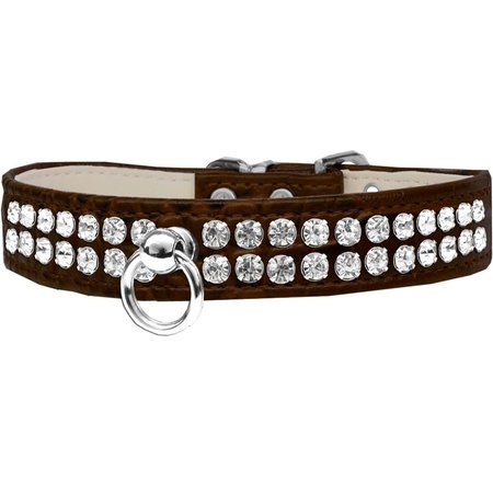 MIRAGE PET PRODUCTS Style No.72 Rhinestone Designer Croc Dog CollarChocolate Size 12 82-21-CHC12